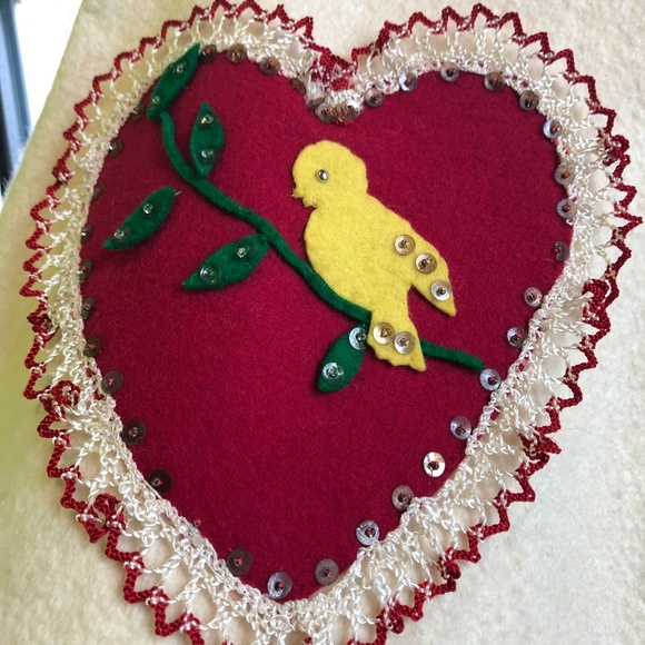 Real vintage VALENTINE CIRCLE SKIRT from the 50's, wool felt. Size S. Rockabilly - Picture 7 of 14